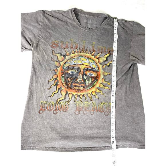 Sublime Long Beach Sun Gray Graphic T-Shirt Faded L - Picture 4 of 6